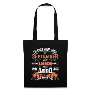 legends were born in September 1969 | gift ideas - Sac en tissu - noir - Devant