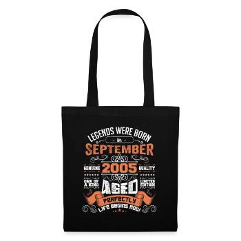 legends were born in September 2005 | gift ideas - Sac en tissu - noir - Devant