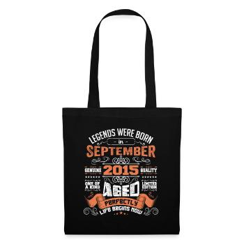 legends were born in September 2015 | gift ideas - Sac en tissu - noir - Devant