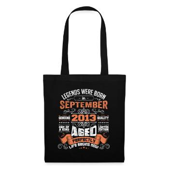 legends were born in September 2013 | gift ideas - Sac en tissu - noir - Devant