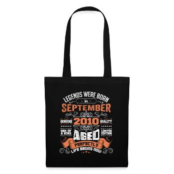 legends were born in September 2010 | gift ideas - Sac en tissu - noir - Devant