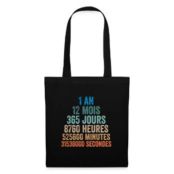 1 An Anniversaire - cadeau d'anniversaire - Sac en tissu - noir - Devant