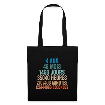 4 Ans Anniversaire - cadeau d'anniversaire - Sac en tissu - noir - Devant