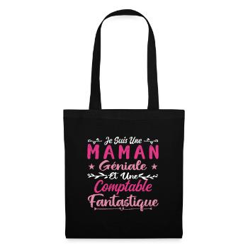 Je Suis Une Maman Géniale Et Une Comptable Fantast - Sac en tissu - noir - Devant
