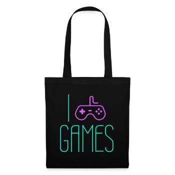 I love Games - Ich liebe Games - Tote Bag - black - Front