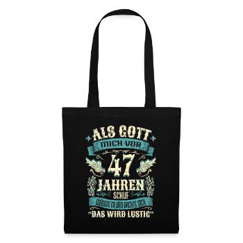 47 Geburtstag Geschenk Jahre Lustig Spruch - Stoffbeutel - Schwarz - Vorne