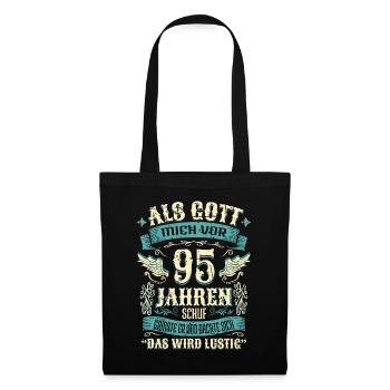 95 Geburtstag Geschenk Jahre Lustig Spruch - Stoffbeutel - Schwarz - Vorne