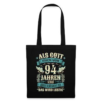 94 Geburtstag Geschenk Jahre Lustig Spruch - Stoffbeutel - Schwarz - Vorne