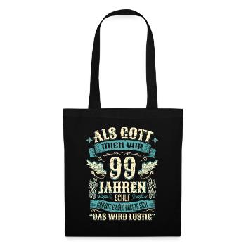 99 Geburtstag Geschenk Jahre Lustig Spruch - Stoffbeutel - Schwarz - Vorne
