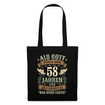 58 Geburtstag Geschenk Jahre Geburtstagsgeschenk - Stoffbeutel - Schwarz - Vorne