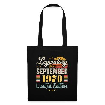 Bildunterschrift September 1970 Jubiläumsgeschenk 1970 - Stoffbeutel - Schwarz - Vorne
