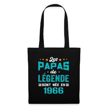 Les Papas De Légende Née En 1966 | Fête Des Pères - Sac en tissu - noir - Devant