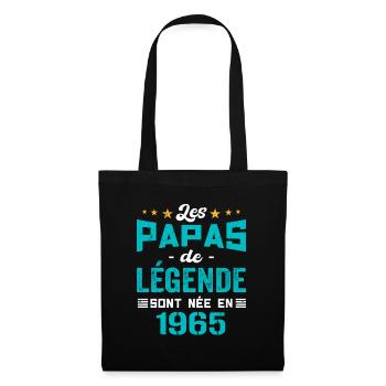 Les Papas De Légende Née En 1965 | Fête Des Pères - Sac en tissu - noir - Devant