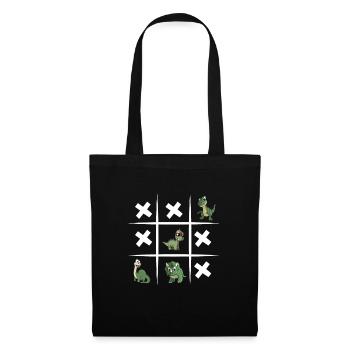 Tic-Tac-Toe - Dino - T-Rex - Dinosaures - Sac en tissu - noir - Devant