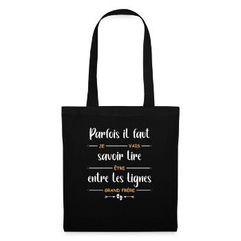 Parfois il faut savoir lire entre les lignes je va - Sac en tissu - noir - Devant