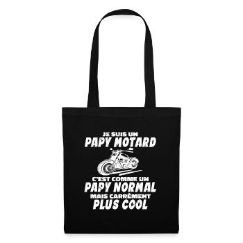 Papy Motard C'est Comme Papy Normal Mais Plus Cool - Sac en tissu - noir - Devant
