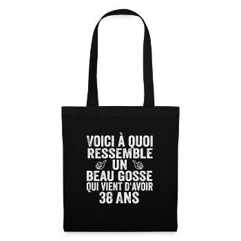 Voici À Quoi Ressemble Un Beau Gosse De 38 ans - Sac en tissu - noir - Devant