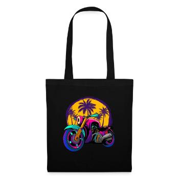 Motorcyclists Summer Palm trees - Tote Bag - black - Front