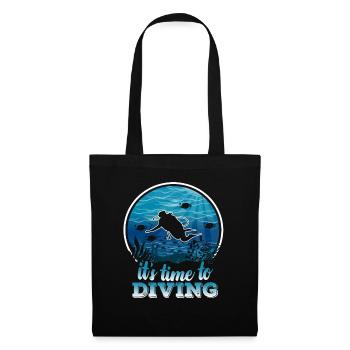C’est l’heure de la plongée - T-shirt Plongée sous-marine - Sac en tissu - noir - Devant