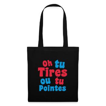 Cadeau pétanque tireur drole joueur pétanque fan - Sac en tissu - noir - Devant