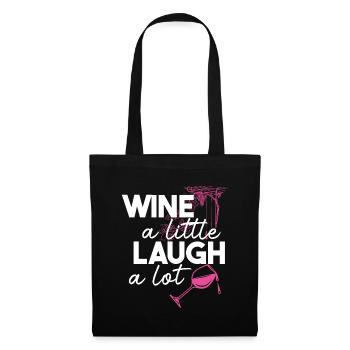 Vin un peu rire beaucoup boire amoureux - Sac en tissu - noir - Devant