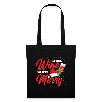 Plus de vin Plus Joyeux Buveur amoureux - Sac en tissu - noir - Devant