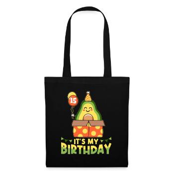 Avocado-liebhaber 15. Geburtstag Guacamole - Stoffbeutel - Schwarz - Vorne