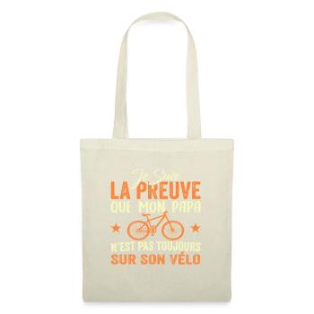 Papa cycliste cyclisme Bébé Nourrisson Naissance - Sac en tissu - nature - Devant