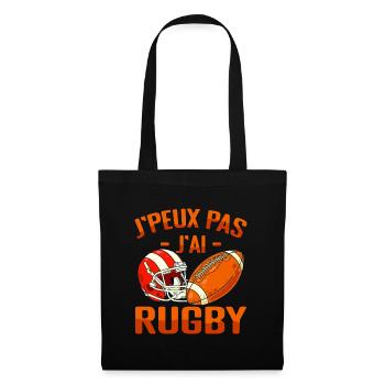 Je Peux Pas J'ai Rugby - Sac en tissu - noir - Devant
