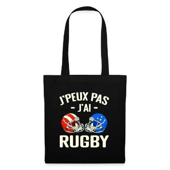 J'peux Pas J'ai Rugby - Sac en tissu - noir - Devant