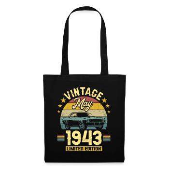 Vintage May 1943 80 years anniversary - Tote Bag - black - Front