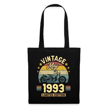 Vintage biker born May 1993 30 years anniversary - Tote Bag - black - Front