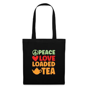 Peace Love Loaded Tea Chai Buveurs Tea Lovers - Sac en tissu - noir - Devant