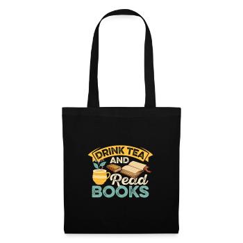 Livres à boire du thé Lire des buveurs de Chai - Sac en tissu - noir - Devant
