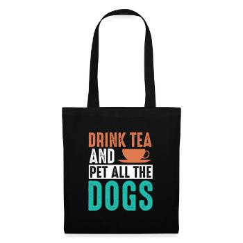 Boire du thé Pet Dogs Chai Buveur - Sac en tissu - noir - Devant