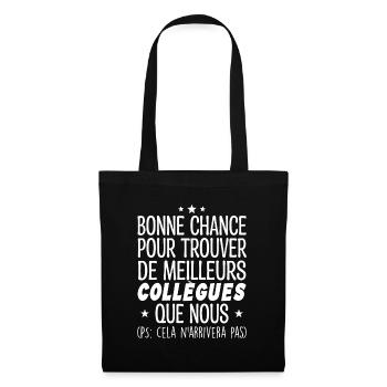 Collègues Cadeau Départ Retraite Humour Collègue - Sac en tissu - noir - Devant