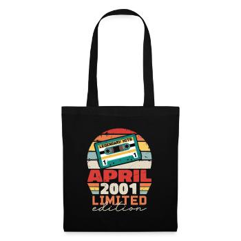 Avril 2001 Vintage Anniversaire Rétro Cadeau, 2001 - Sac en tissu - noir - Devant