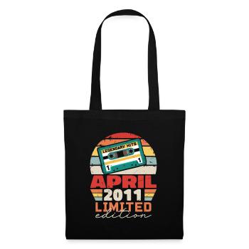 April 2011 Vintage Anniversary Retro Gift, 2011 - Tote Bag - black - Front