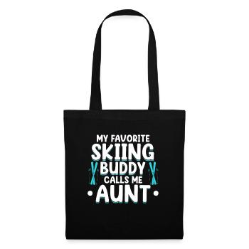 Skiing Buddy m’appelle Tante Ski Snow - Sac en tissu - noir - Devant