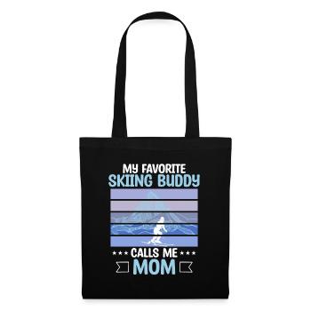 Skiing Buddy m’appelle Maman Ski Skieurs sur neige - Sac en tissu - noir - Devant