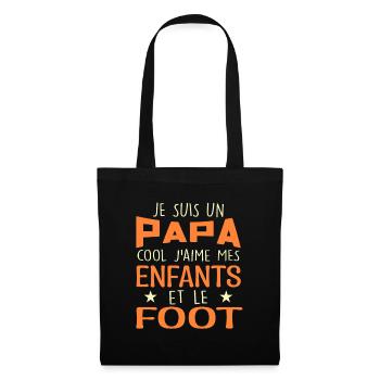 Je Suis Un Papa Cool J'aime Mes Enfants Et Le Foot - Sac en tissu - noir - Devant