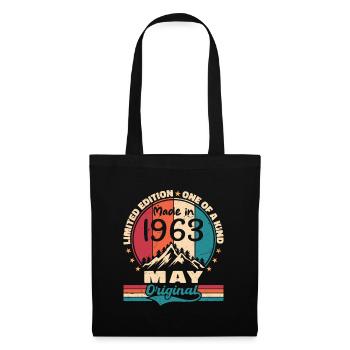 Mai 1963 Geburtstag Mai 1963 Original Mai Geschenk - Stoffbeutel - Schwarz - Vorne