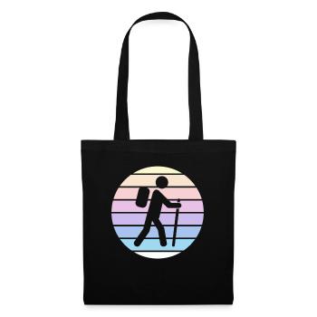 Wandern Hiking Geschenk Sprüche - Stoffbeutel - Schwarz - Vorne
