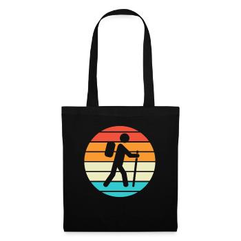 Wandern Hiking Geschenk Sprüche - Stoffbeutel - Schwarz - Vorne