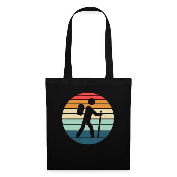Wandern Hiking Geschenk Sprüche - Stoffbeutel - Schwarz - Vorne