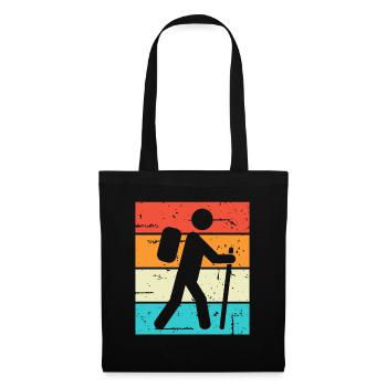 Wandern Hiking Geschenk Sprüche - Stoffbeutel - Schwarz - Vorne