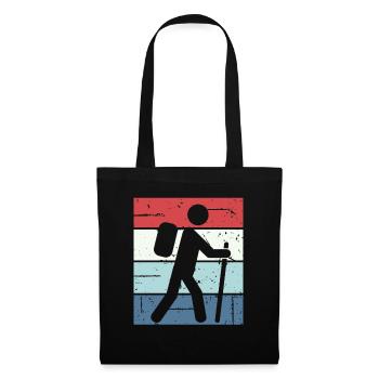 Wandern Hiking Geschenk Sprüche - Stoffbeutel - Schwarz - Vorne