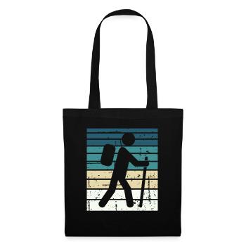 Wandern Hiking Geschenk Sprüche - Stoffbeutel - Schwarz - Vorne