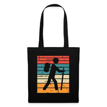 Wandern Hiking Geschenk Sprüche - Stoffbeutel - Schwarz - Vorne