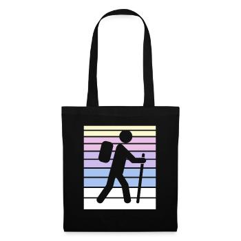 Wandern Hiking Geschenk Sprüche - Stoffbeutel - Schwarz - Vorne